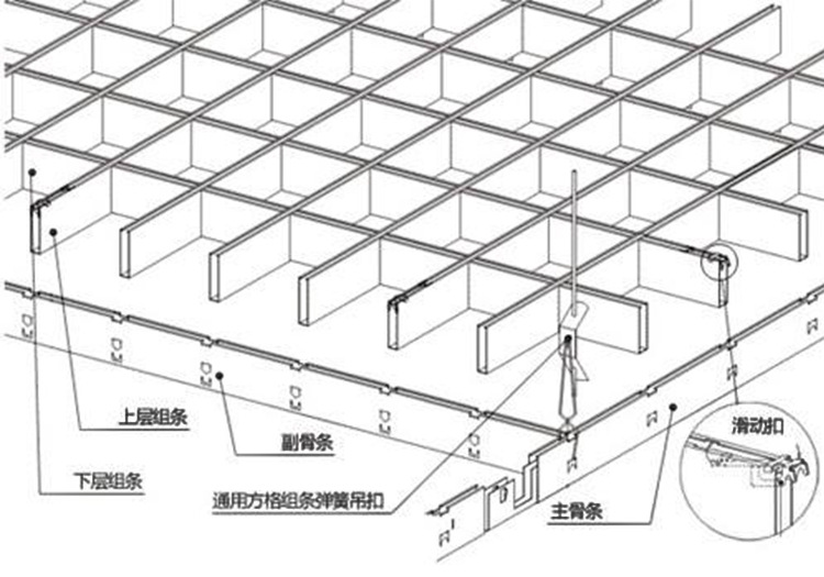 厂家定制吊顶铝格栅铁格栅来图多规格彩色木纹格栅天花网格铝扣板
