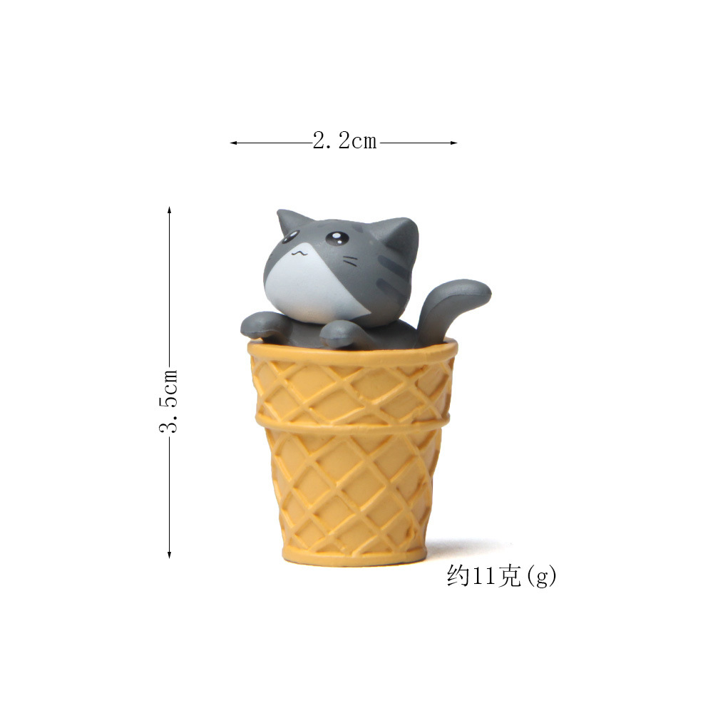 Food Series 4 Ice Cream Cat Kitten Micro Landscape Gardening Landscaping Doll Creative Desktop Decoration Doll