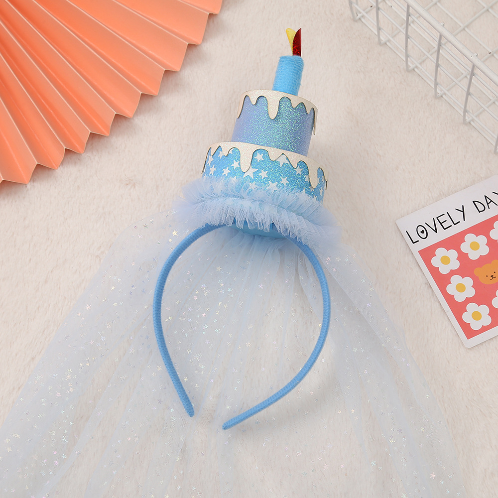 Cartoon Birthday Cake Headband Sequins Holiday Hair Accessories English Letters Happy Birthday Hair Band Wholesale