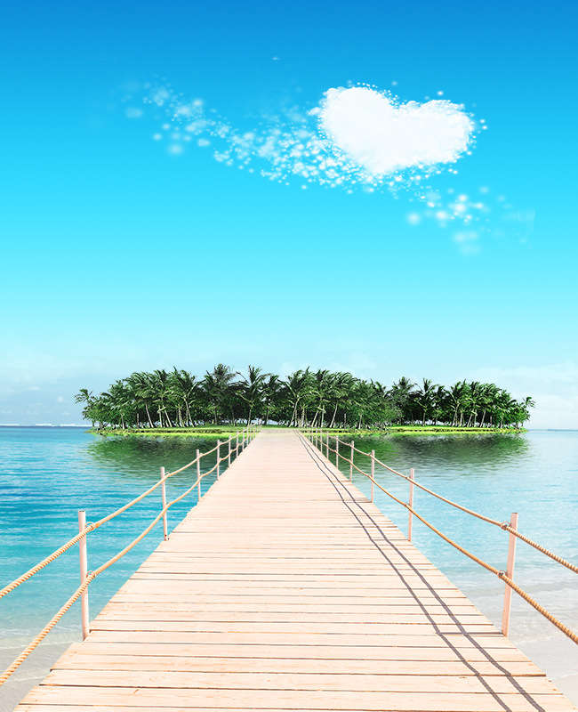 快手抖音新直播背景布立体主播墙3山水风景沙滩海景室外风景荷花