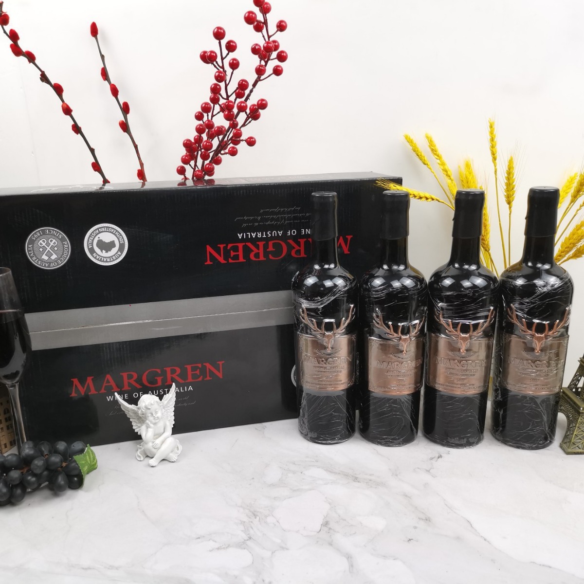 澳大利亚原瓶进口鹿王干红葡萄酒红酒整箱6瓶送礼盒装蜡封稀有16