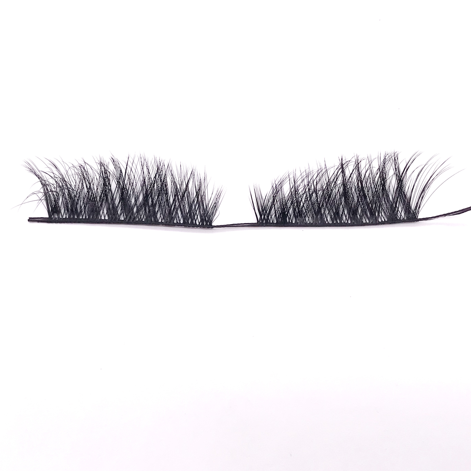 SOURCE Factory 3D Chemical Fiber Semi-Finished False Eyelashes Thick Cross Messy Long Semi-Finished Products Eyelash Wholesale