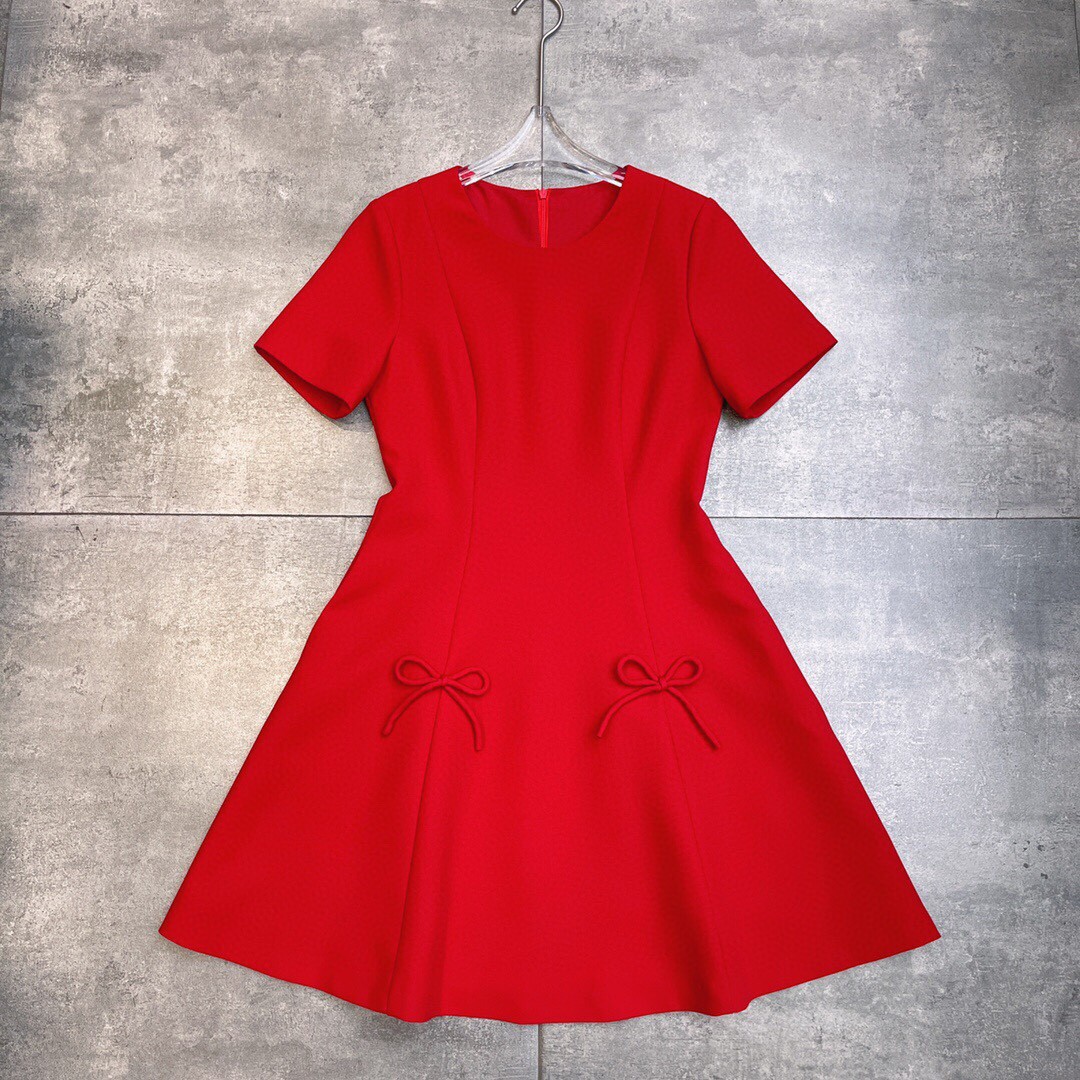 夏季文艺棉显瘦红色拼接裙套装清新甜美中腰中裙纯色连衣裙-阿里巴巴