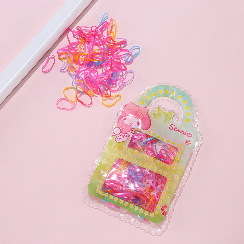 New Children's Rubber Band Transparent Cartoon Cute Bag Disposable Rubber Band Female Hair Tie Highly Elastic Rubber Band