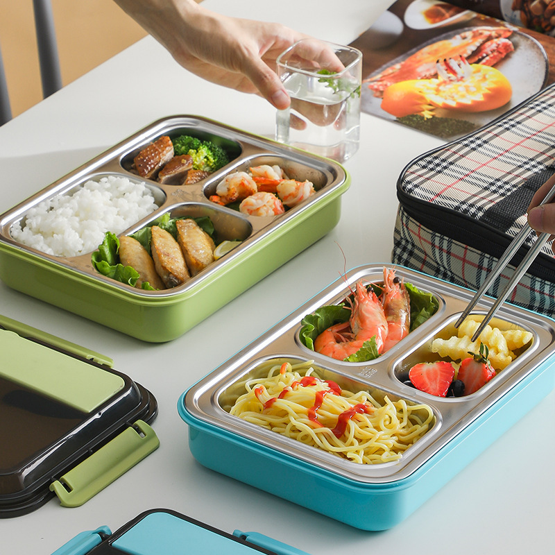 304 Compartment Stainless Steel Lunch Box Student Portable Lunch Box Insulation Fast Food Box