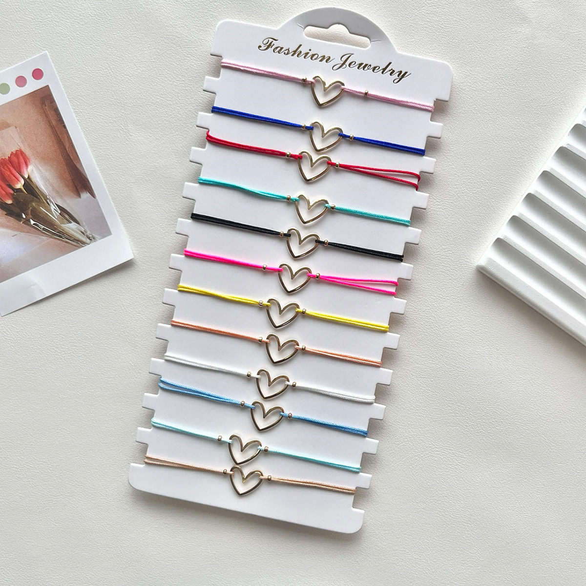 欧美跨境热销心形不规则桃心手链男孩女孩情侣礼物简约可调节手链