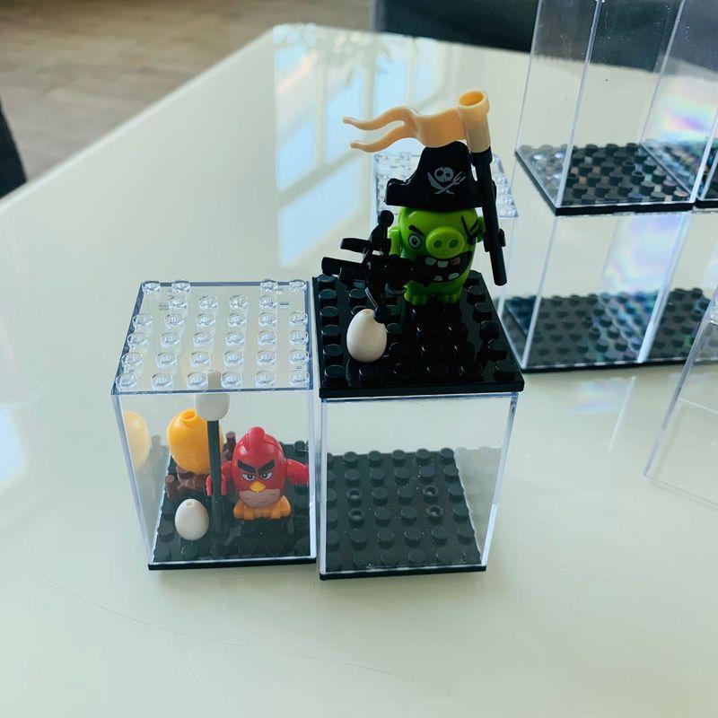 兼容乐高小颗粒人仔积木塑料展示盒单个款人偶展示墙积木防尘罩