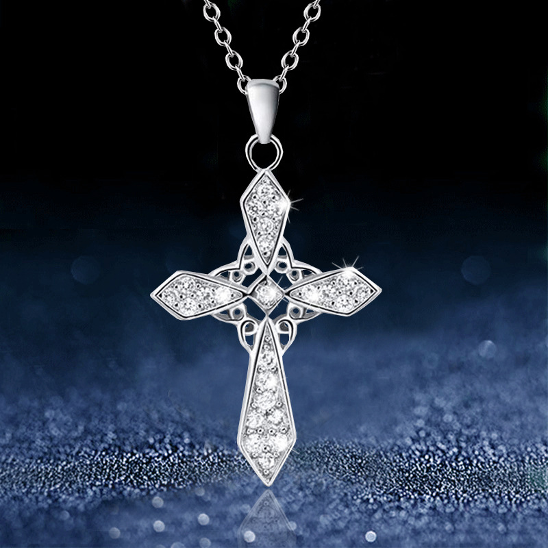 跨境ebay热卖项链 时尚欧美微镶钻十字架吊坠 首饰批发直销-阿里巴巴