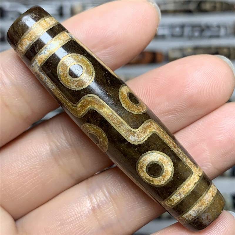 一物一图附证书 西藏真品天然玛瑙镶嵌九眼天珠吊坠 送挂绳包装盒