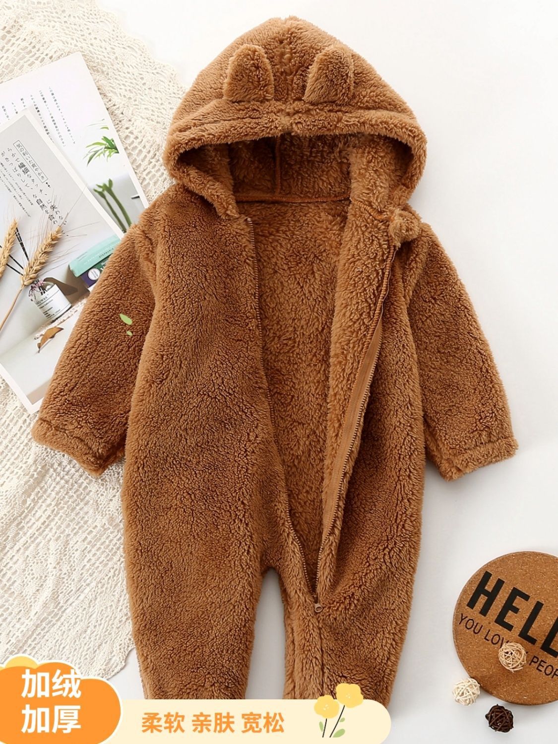 【包邮】婴儿衣服装春秋冬季加厚哈衣男女宝宝珊瑚绒法兰绒保暖连