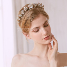 G4281 或美新娘皇冠 复古花朵造型头冠 跨境婚礼婚纱配饰皇冠