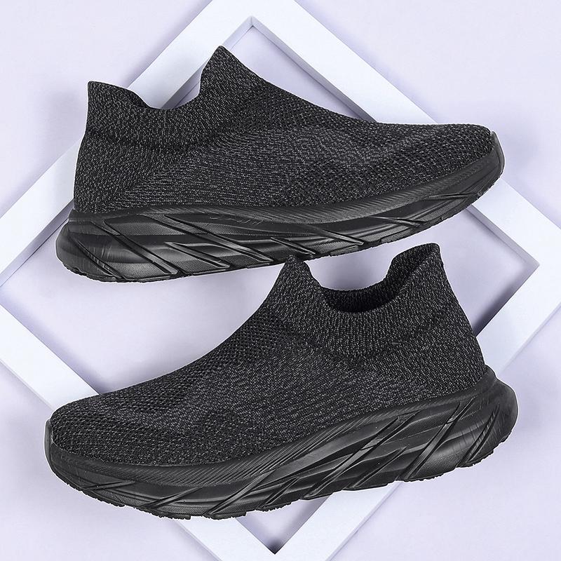 女鞋秋季新款情侣飞织袜子口网布鞋潮流时尚休闲运动鞋女士跑步鞋