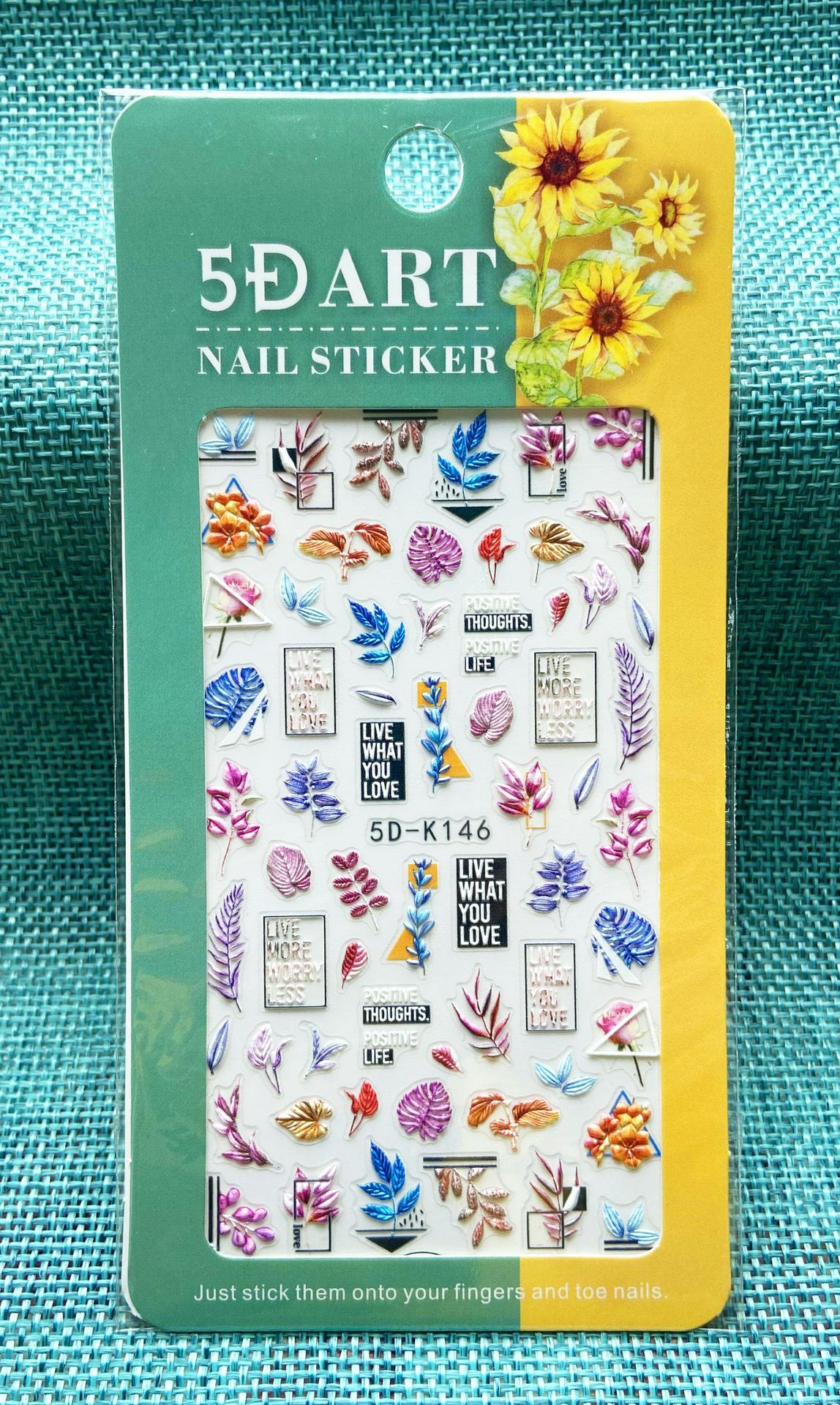 Bms2021 Cross-Border New Arrival 5D Three-Dimensional Relief Nail Sticker Cute Unicorn Bunny Geometric Pattern Nail Stickers