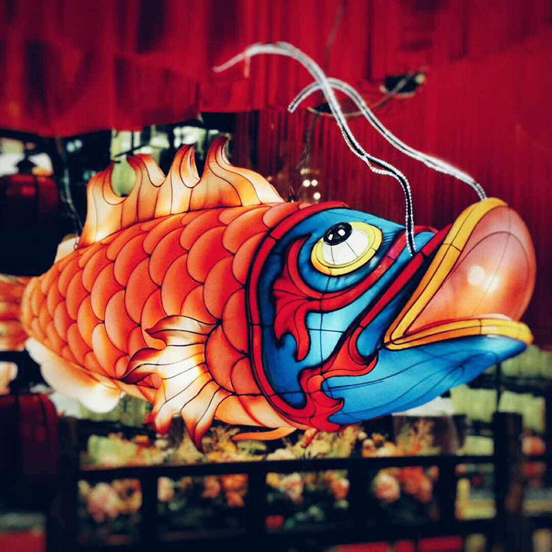 鲤鱼灯手工灯鱼灯笼饭店酒楼餐厅软装烤鱼店日式料理寿司店吊灯