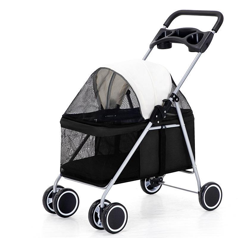 Pet Stroller Folding Cart Outing Camping Small Dog Walking Cart Lightweight Breathable Separation Pet Cat Bag Pet