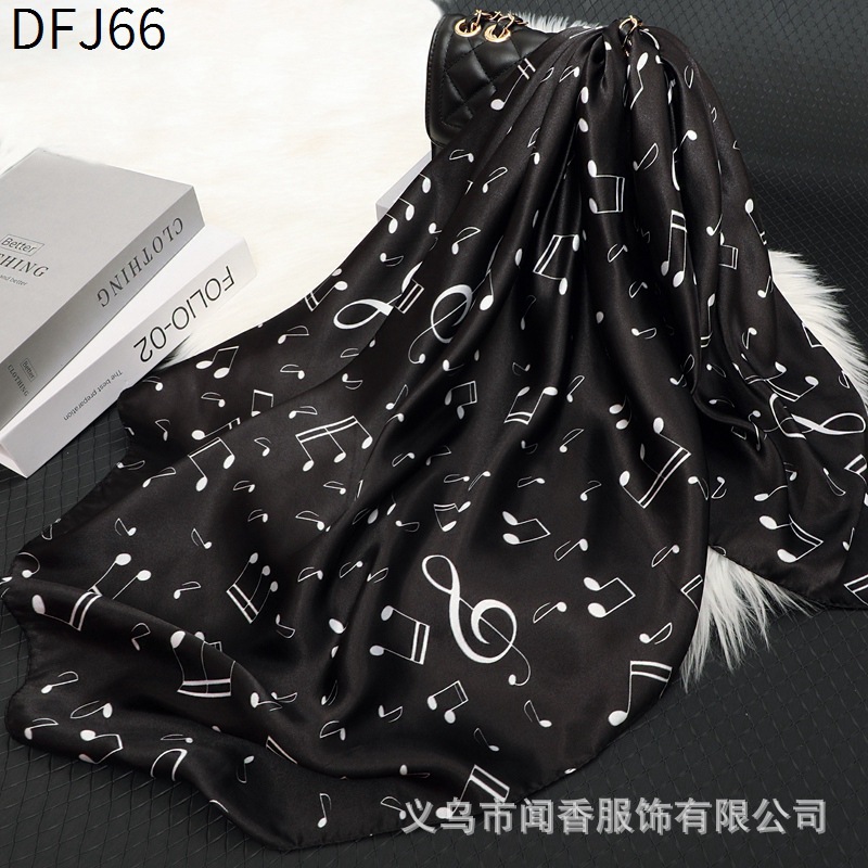 2022 Autumn and Winter New Satin Silk Scarf Glossy Texture Square Scarf Women's Gift Elegant Gift Sun-Proof Shawl