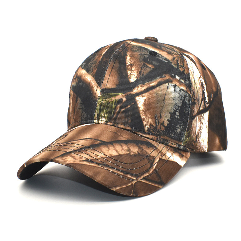 European and American Summer Outdoor Sun-Proof Peaked Cap Leaves Printing Jungle Camouflage Cap Men and Women Camouflage Baseball Cap Military Cap