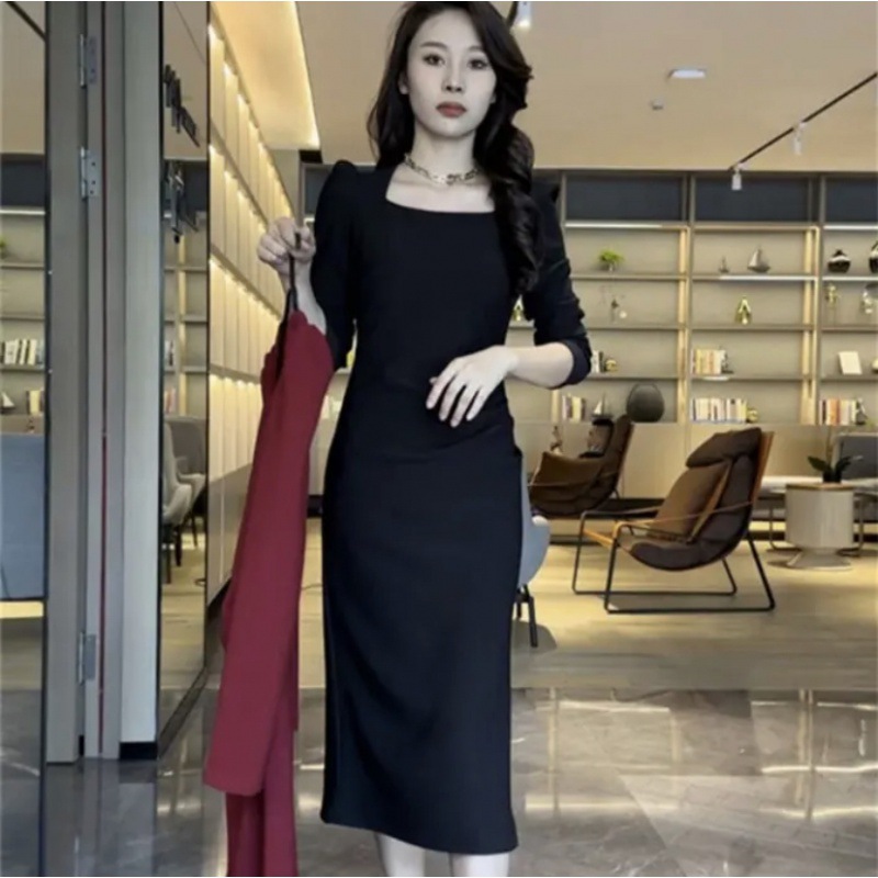 支付方式【梦婷家0015】赫本风方领高级感连衣裙评价订购说明内容声明