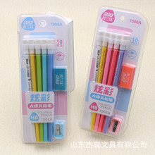 米兰达7006A炫彩大皮头铅笔套装 10+2组合儿童写字HB铅笔学习用品