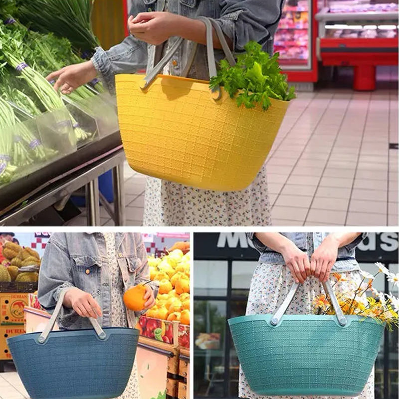 编制手提竹篮竹编菜篮子环保购物篮收纳篮水果竹编手提篮手提买菜篮子