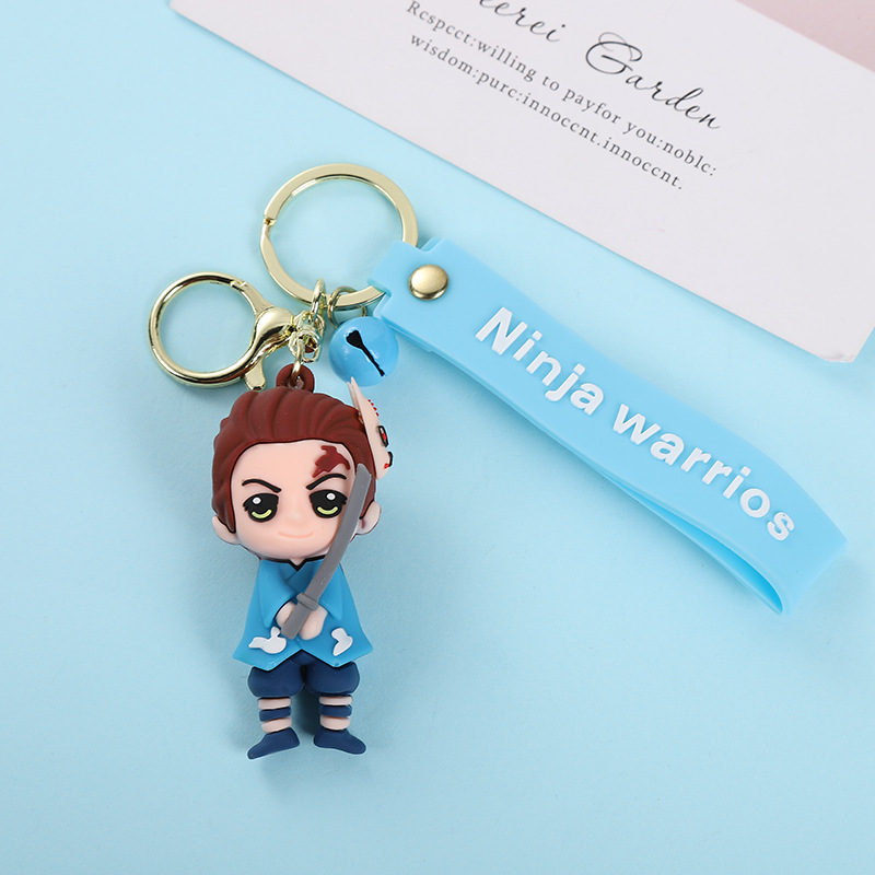 New Kimetsu No Yaiba Cartoon Pvc Soft Rubber Key Pendants Doll Key Chain Pendant Ornaments for Couple Cars and Bags Pendant