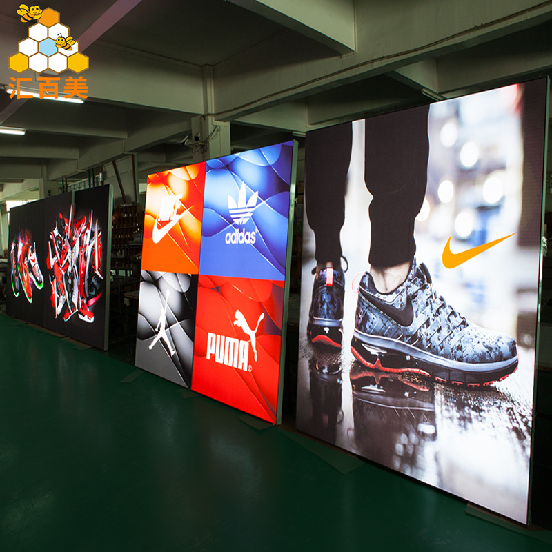 品牌广告led卡布灯箱批发服装店室内超薄无边框背景墙uv软膜灯箱