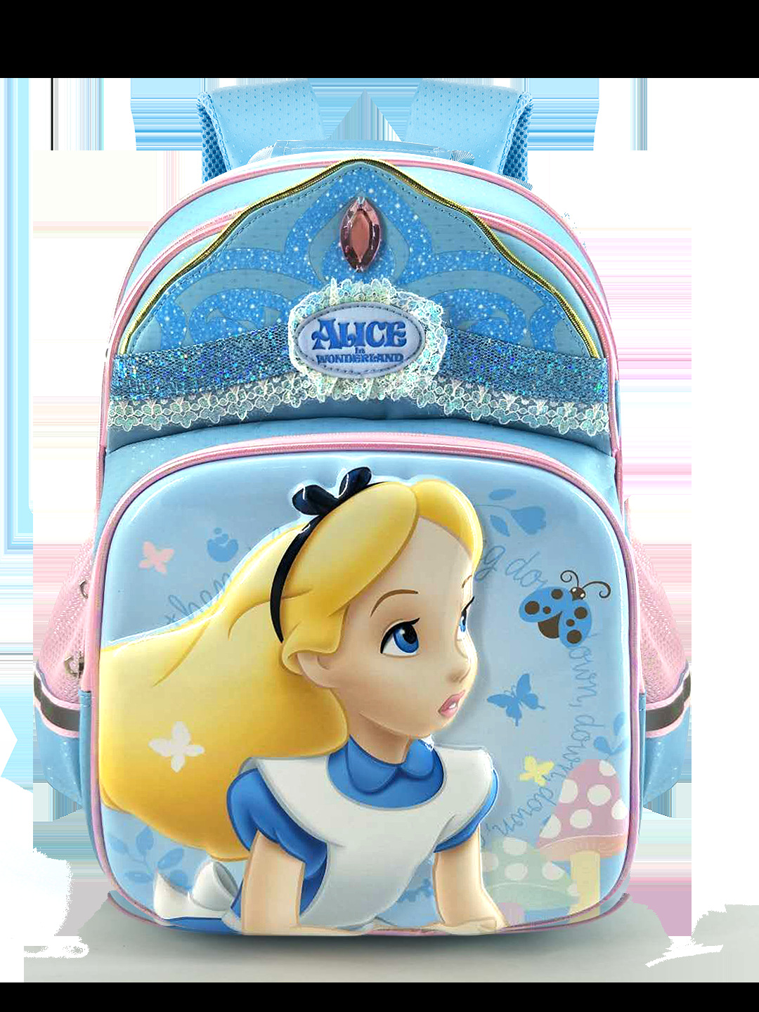 Disney Alice Series Lightweight Burden Reduction Large Capacity Wear-Resistant Stain-Resistant Children's Schoolbag Primary School Student Female Backpack