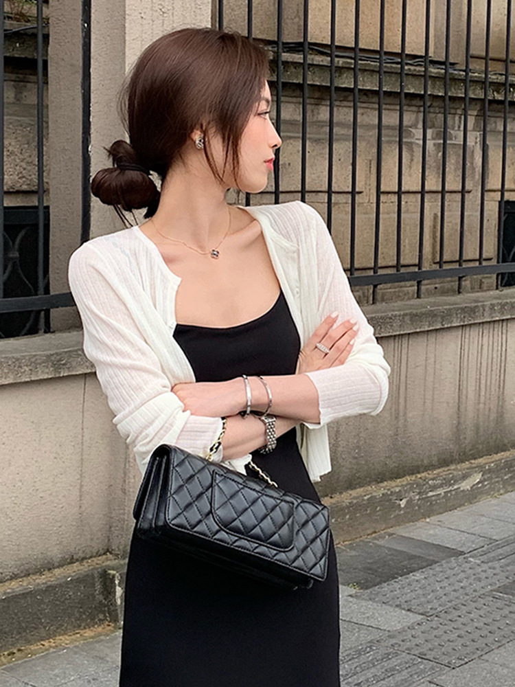 防晒开衫夏季薄款女配吊带裙子外搭罩衫夏披肩小坎肩冰丝针织外套
