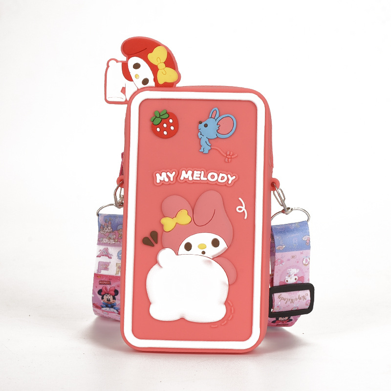 Wholesale New Silicone Phone Bag Cartoon Mini Cute One-Shoulder Small Bag Foreign Trade Factory Direct Sales Coin Purse