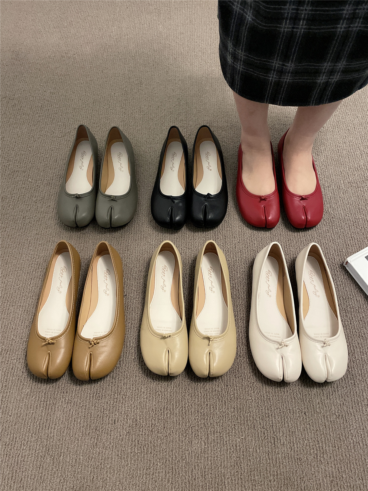 时尚百搭猪蹄鞋女平跟浅口猪蹄单鞋软皮懒人一脚蹬韩国法式豆豆鞋