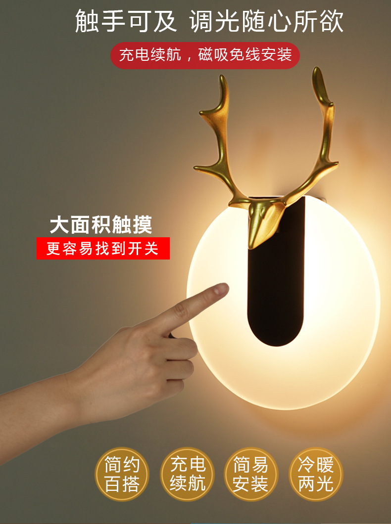 Smart Infrared Sensor Lamp Home Aisle Led Charging Wire-Free Automatic Light Control Corridor Living Room Wall Lamp Small Night Lamp