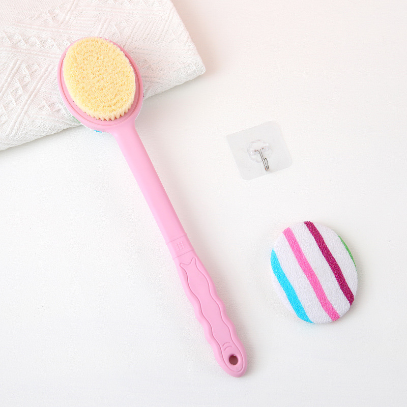 40cm Bath Brush Double-Sided Two-in-One Bath Back Rub Artifact Long Back Bath Gadget Back Scratching Back Rubbing Back