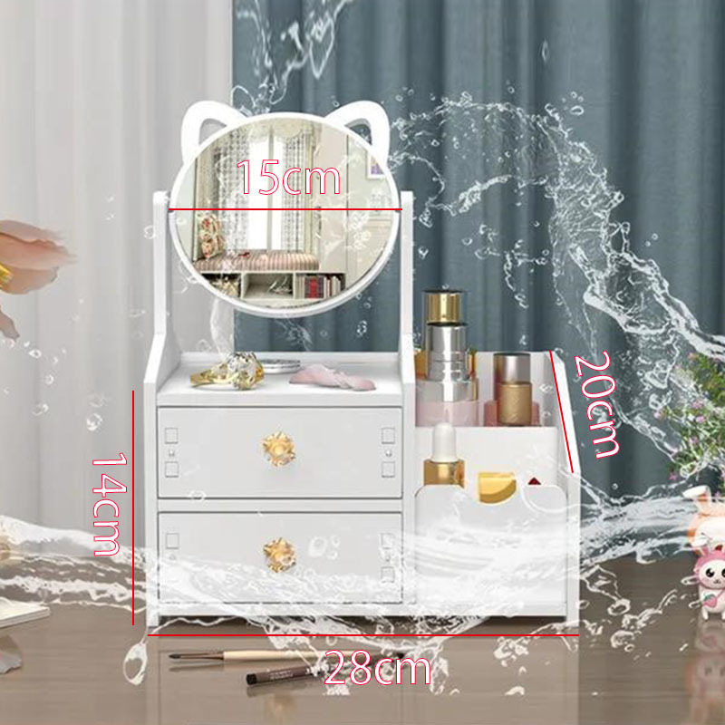 Cosmetics Storage Box Drawer Type Light Luxury Household Jewelry Organizing Rack with Cosmetic Mirror Internet Celebrity Skincare Shelves