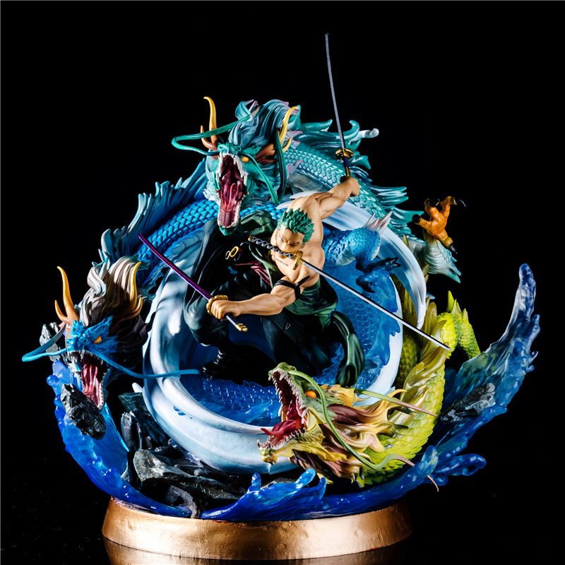 海贼gk 三龙索隆 龙卷风 黑珍珠改 超巨大 雕像 模型盒装手办