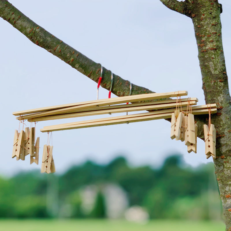 裤架批发竹裤夹衣架4夹竹制家用竹晾衣架子多功能折叠十字架袜夹