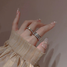 微镶chao闪锆石钛钢戒指女小众设计轻奢气质简约时尚百搭指环潮人