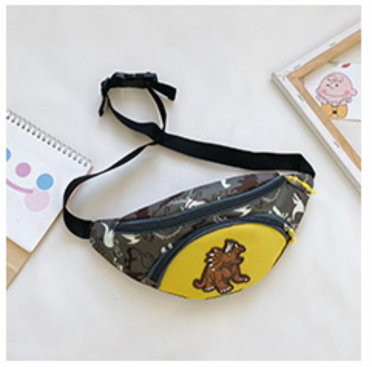 2023 New Fashion Fashion Pouch Children's Boys and Girls Cute Cartoon Dinosaur Waist Bag Western Style Shoulder Messenger Bag