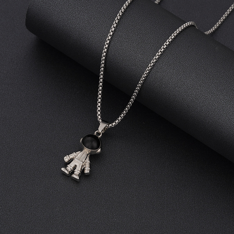 Korean Style Titanium Steel Hip Hop Necklace Children's Fashion Hip Hop Catwalk Necklace Men's and Women's Sweater Chain Stainless Steel Personal Accessories