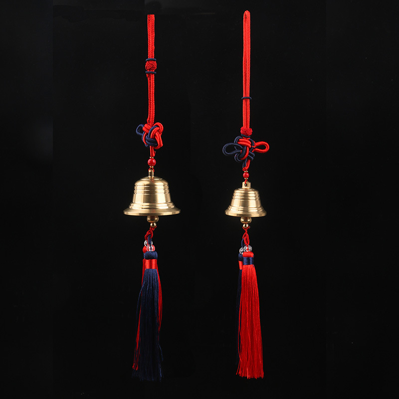 Factory Wholesale Boutique Copper Bell Chinese Knot Car Copper Windbell Pendant Chinese Creative Wind Chimes Crafts