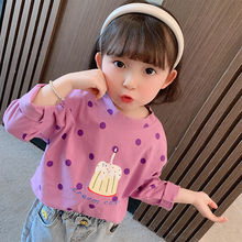 女宝宝棉长袖2024春装韩版3中小儿童装洋气卡通圆领上衣女童T恤