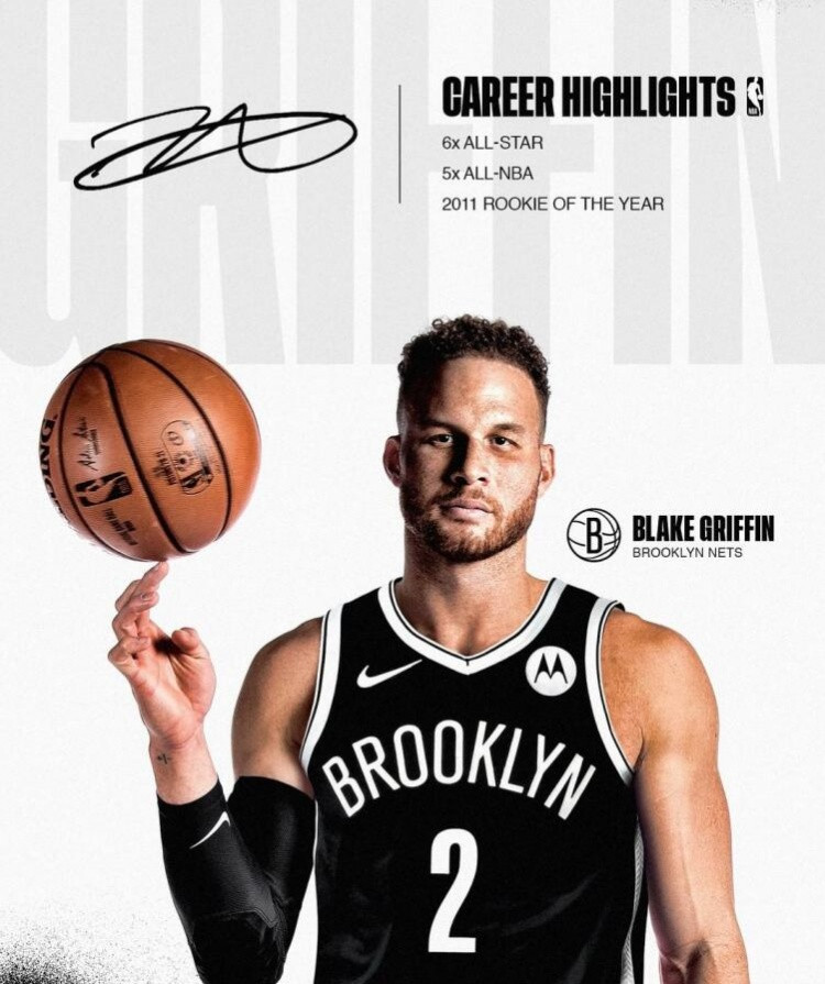 篮球星篮网2号格里芬blake griffin签名夜光运动手环硅胶签名腕带