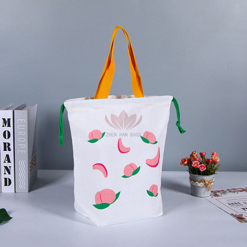 帆布托特包印logo飘带学生帆布包定 制加厚立体创意卡通购物帆布