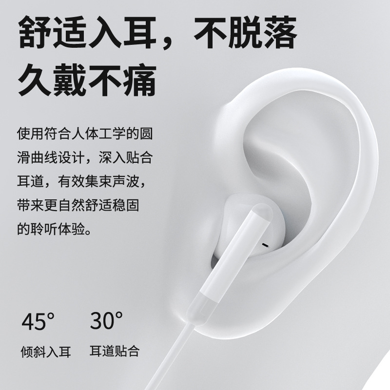 Wired Earphone in-Ear Type C for Huawei Apple Oppo Xiaomi Vivo Glory Mobile Phone Universal Headset