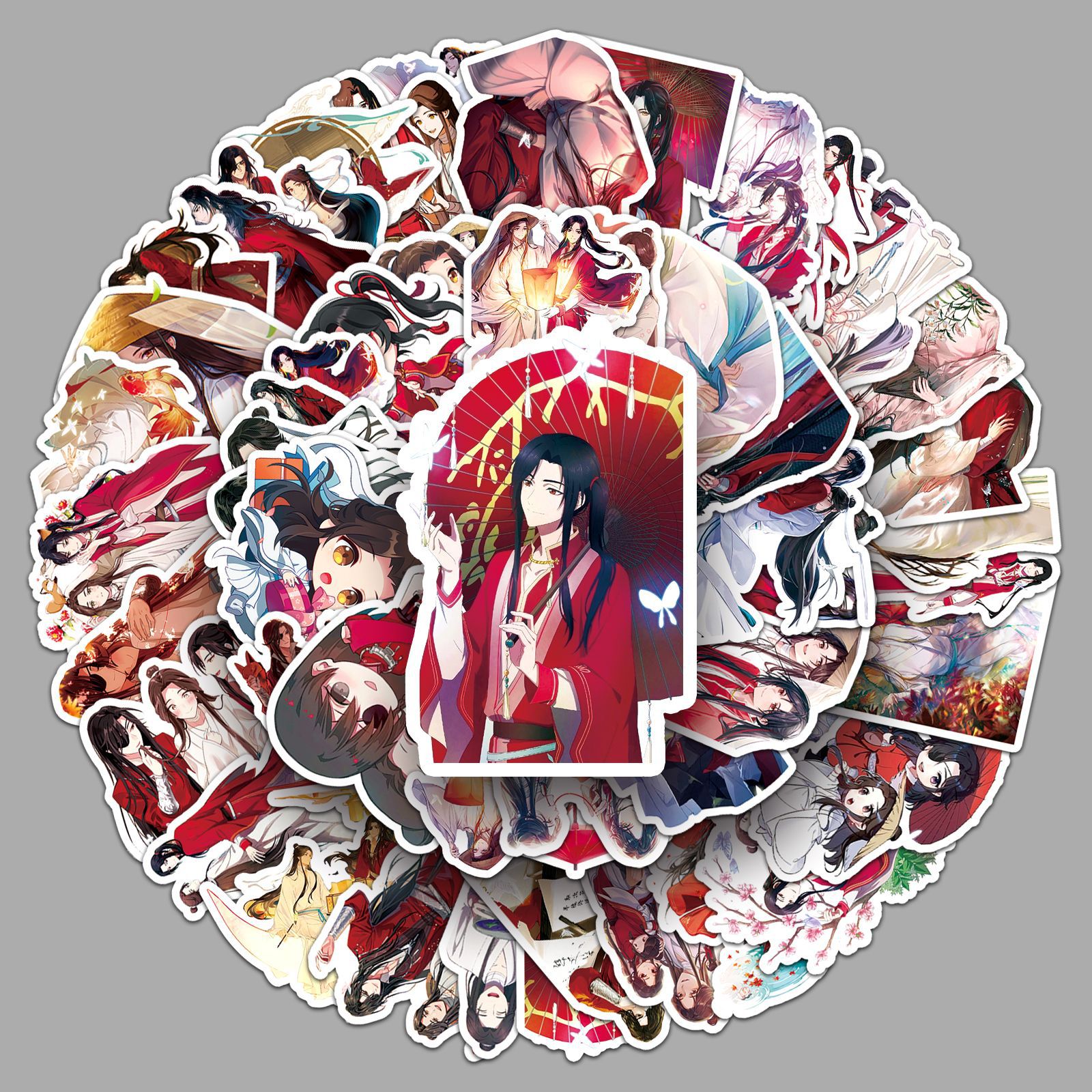 58张天官赐福贴纸小说漫画谢怜花城卡通防水装饰手帐手机文具贴纸