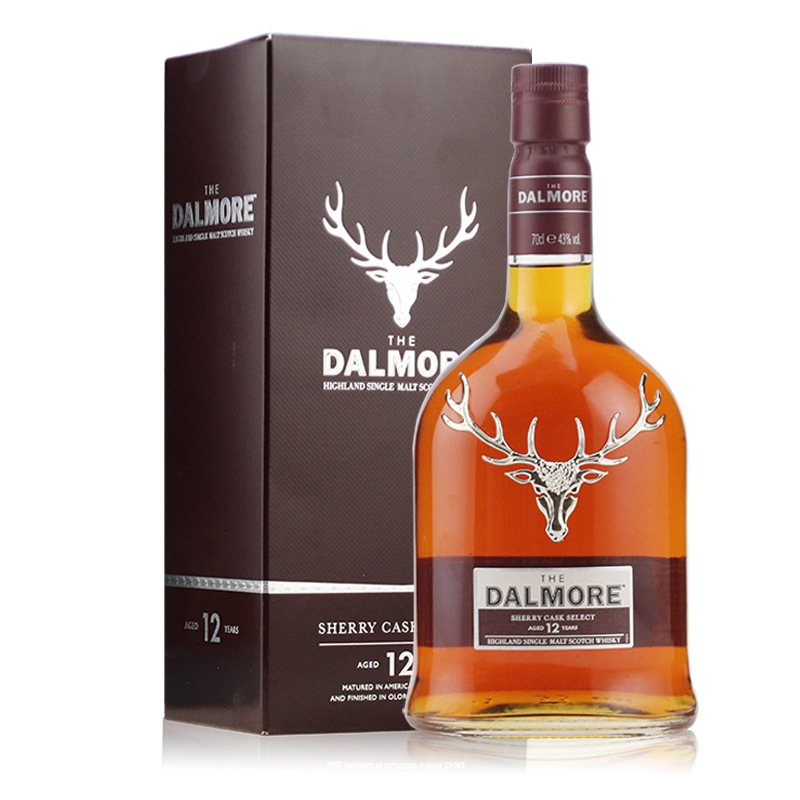 dalmore大摩12年苏格兰单一麦芽威士忌(雪莉桶版)美国洋酒700ml