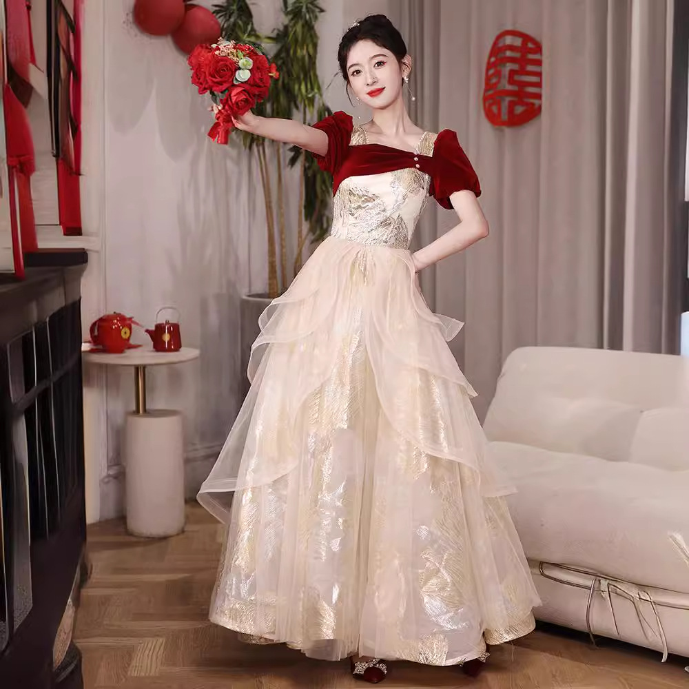 敬酒服女法式高级感结婚订婚礼服裙2024新款新娘回门春