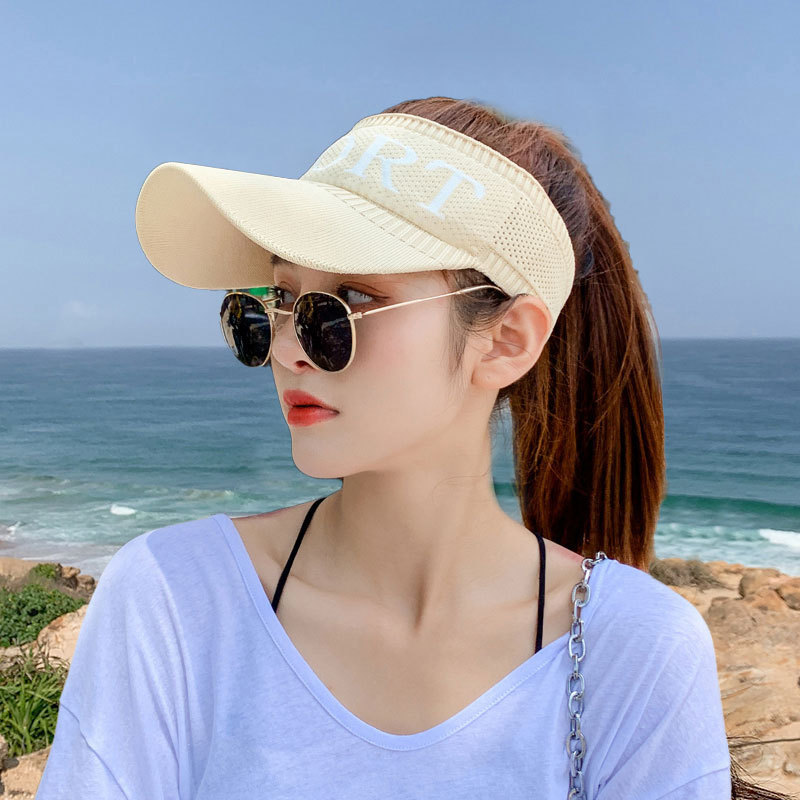 Topless Hat Women's UV Protection Wild Korean Outdoor Sports Sun Hat 2023 New Cover Face Baseball Peaked Cap