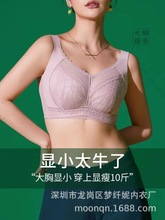 佛山内衣女薄款调整型大胸显小胸罩软钢圈宽肩袋聚拢收副乳舒适健