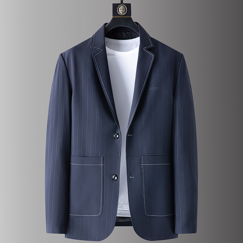 春秋薄款肥胖男装加肥加大休闲西装男士中年大码单件西服外套