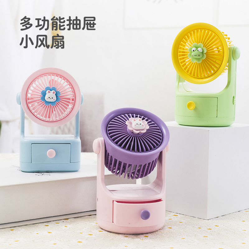 macaron color girl desktop storage rechargeable electric fan handheld outdoor with mesh cover mini-portable little fan